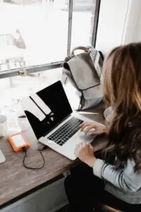 woman on computer